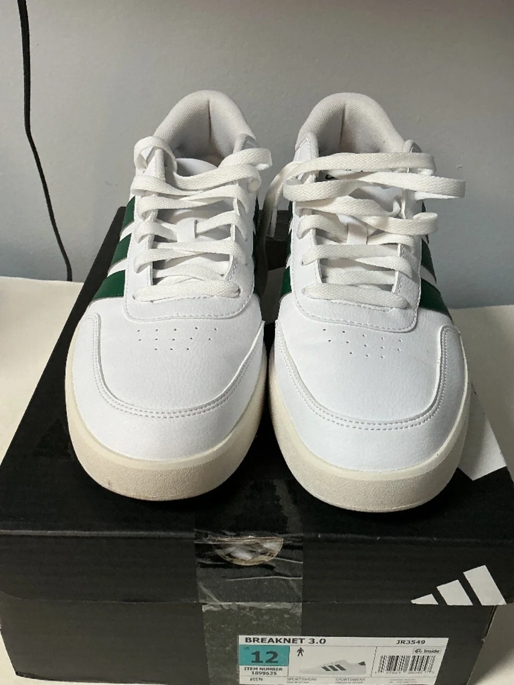 Adidas Breaknet 3.0 Men’s Green and White Sneakers Size 12